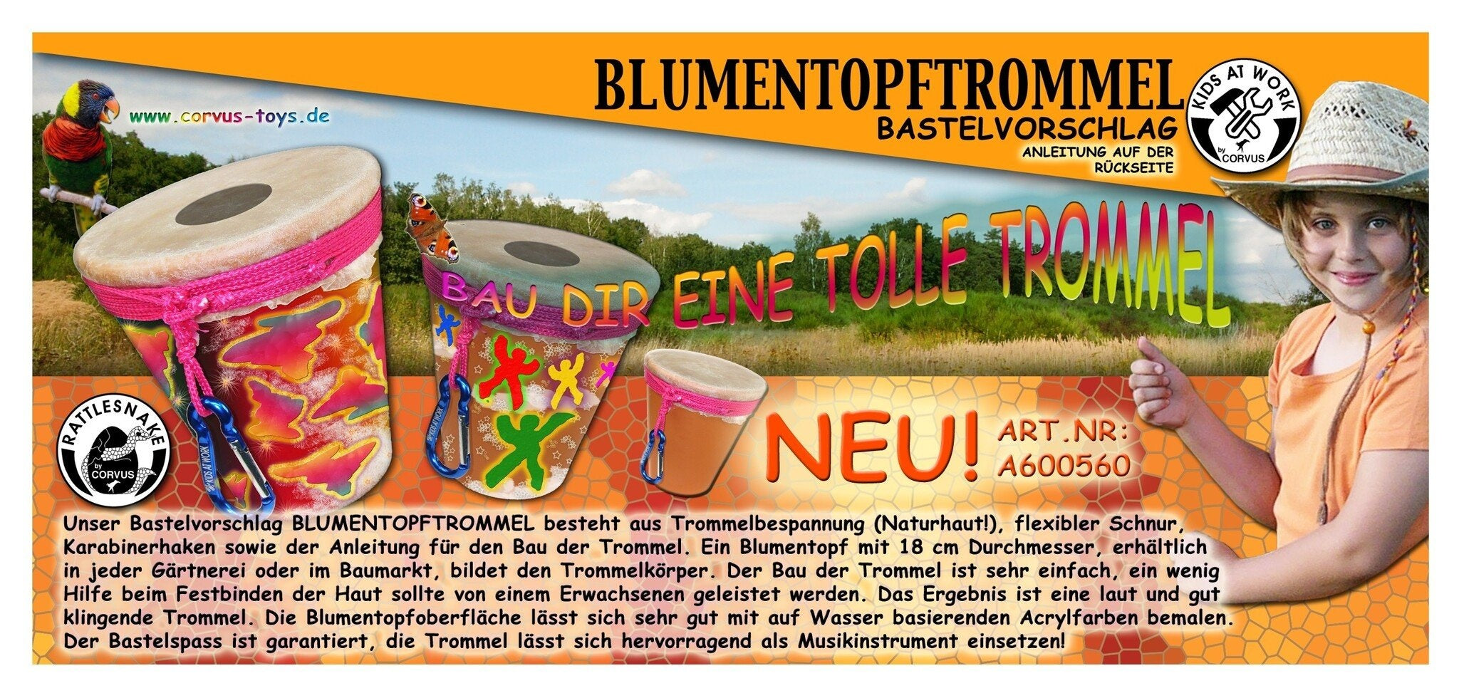 Kids At Work - Bloempottrommel DIY