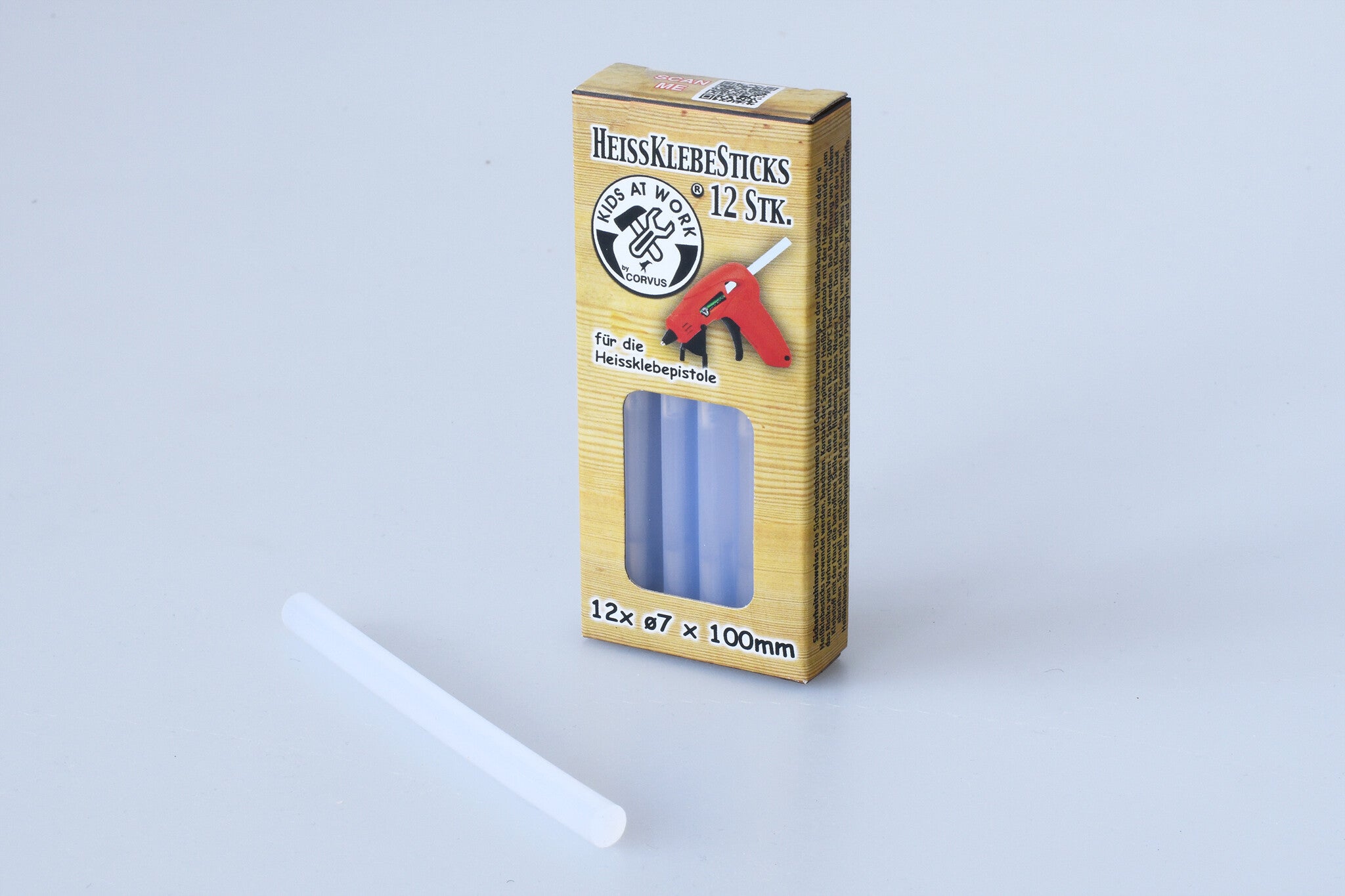 Kids At Work - Lijmsticks transparant 7mm 12 Stuk