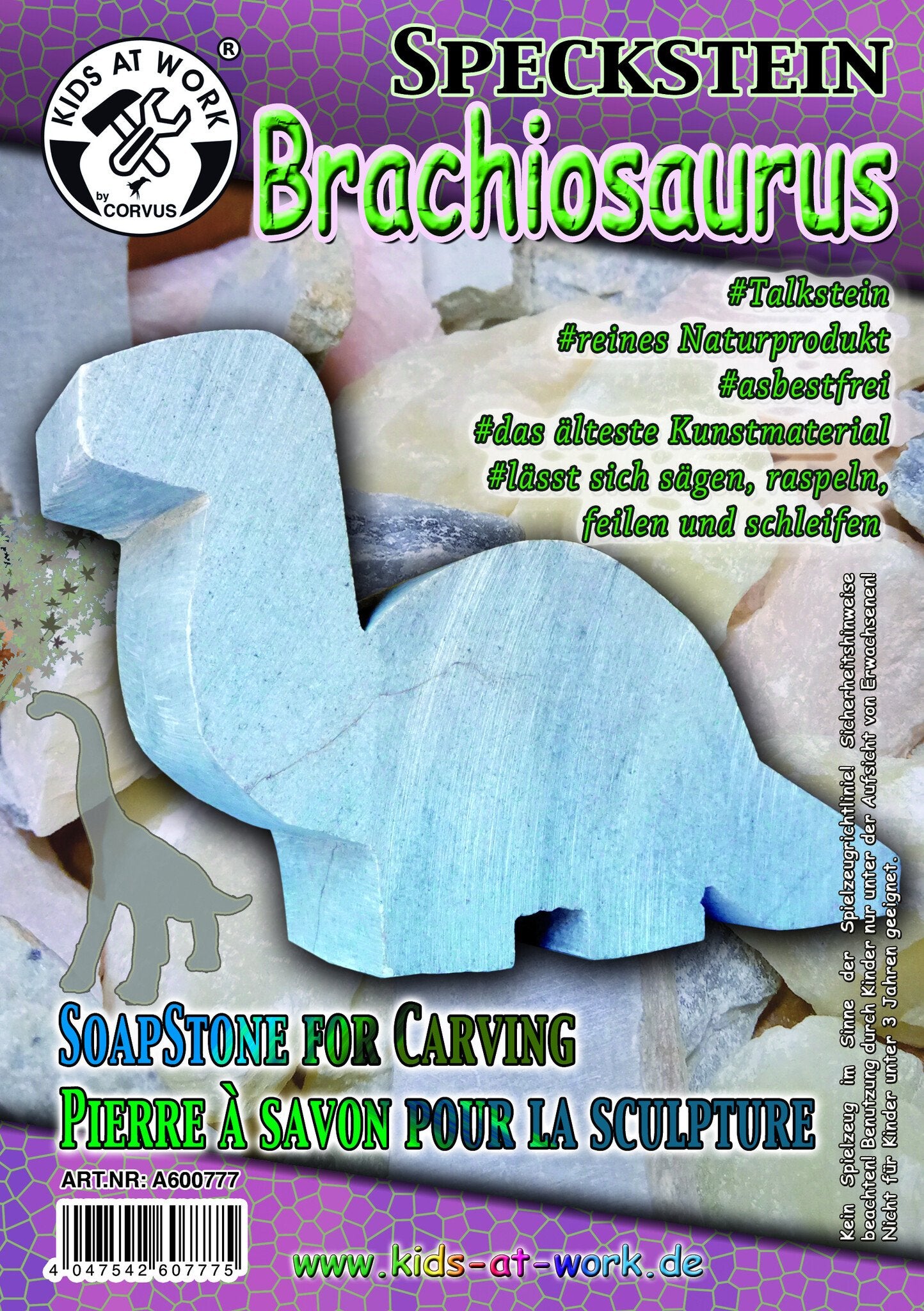 Kids At Work - Speksteen onbewerkte vorm Brachiosaurus