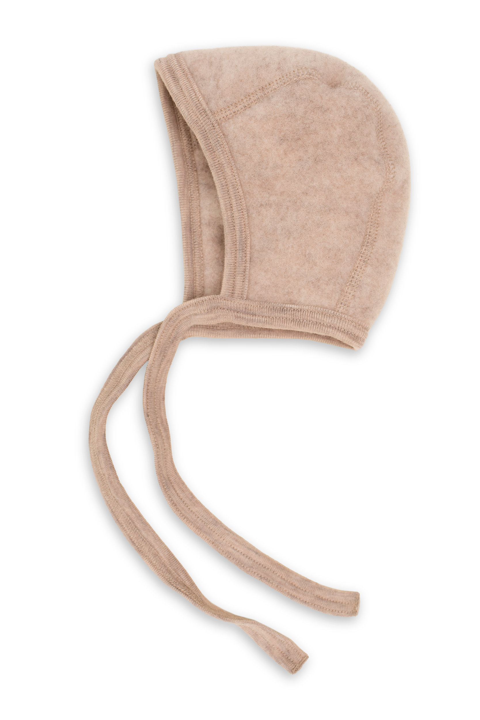 Engel Natur - 100% wol-fleece strikmutsje - Sand