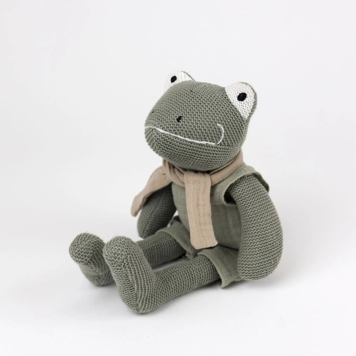 Egmont Toys - Gebreide kikker Jeremy met rammelaar