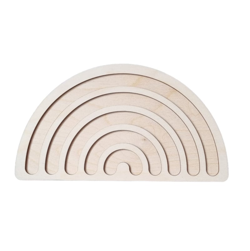 Kiddi - Vulvorm Regenboog Medium – 30 cm berkenmultiplex