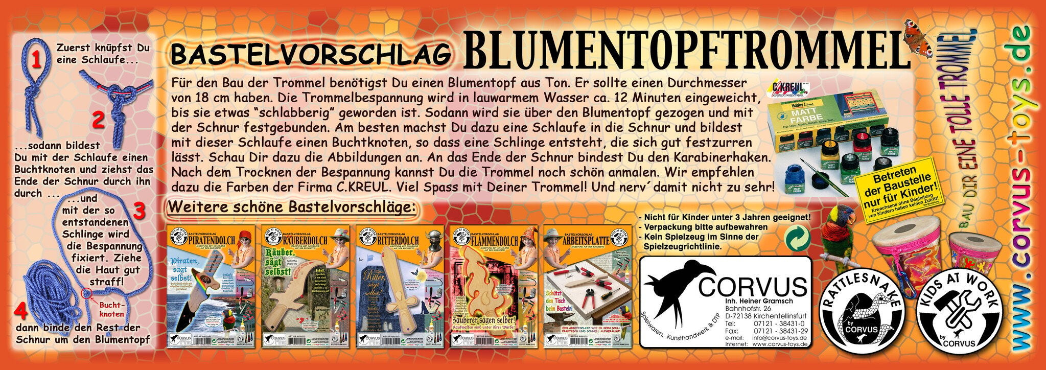 Kids At Work - Bloempottrommel DIY 10 stuks
