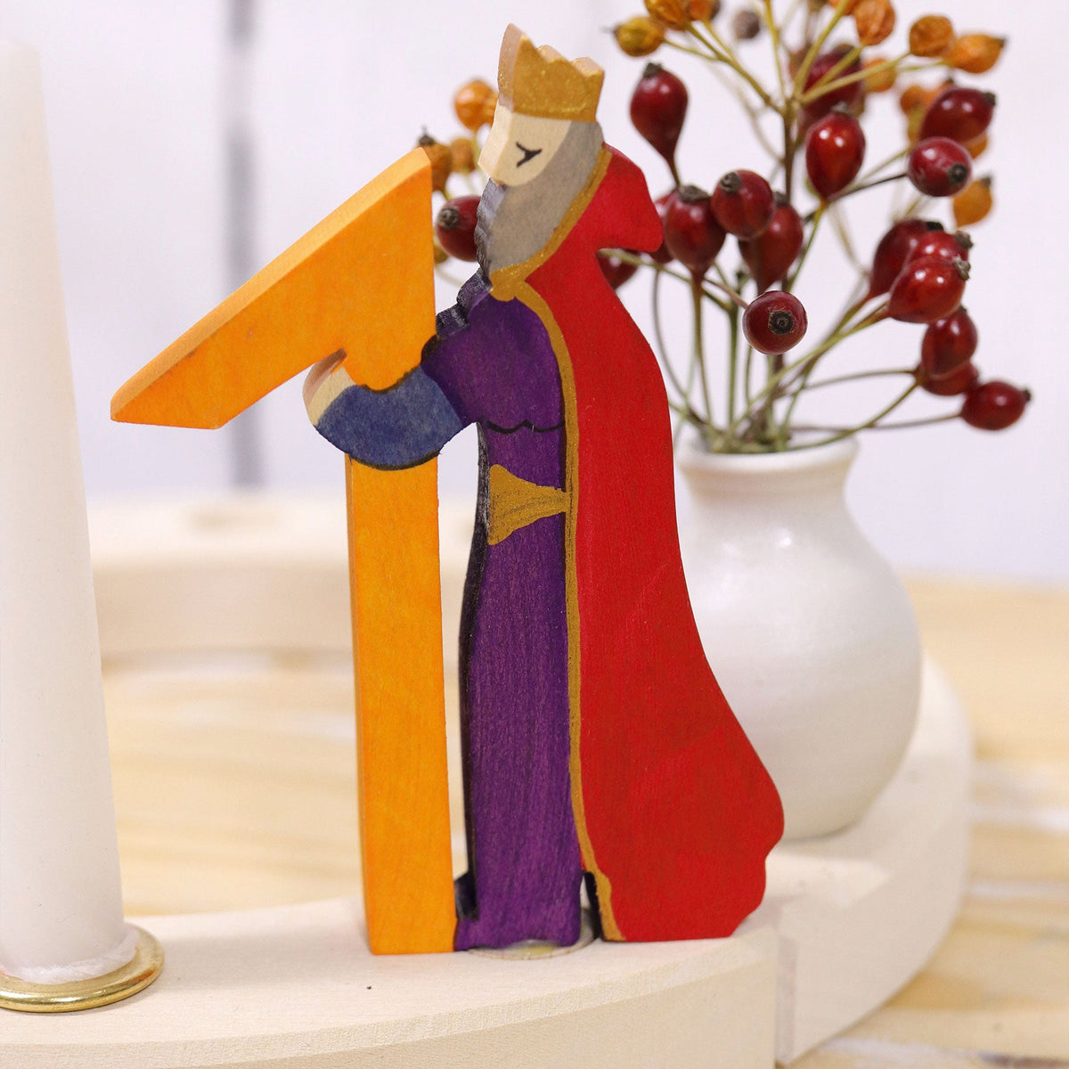 Grimm's - Sprookjesfiguur cijfer 1 – handbeschilderd ahorn