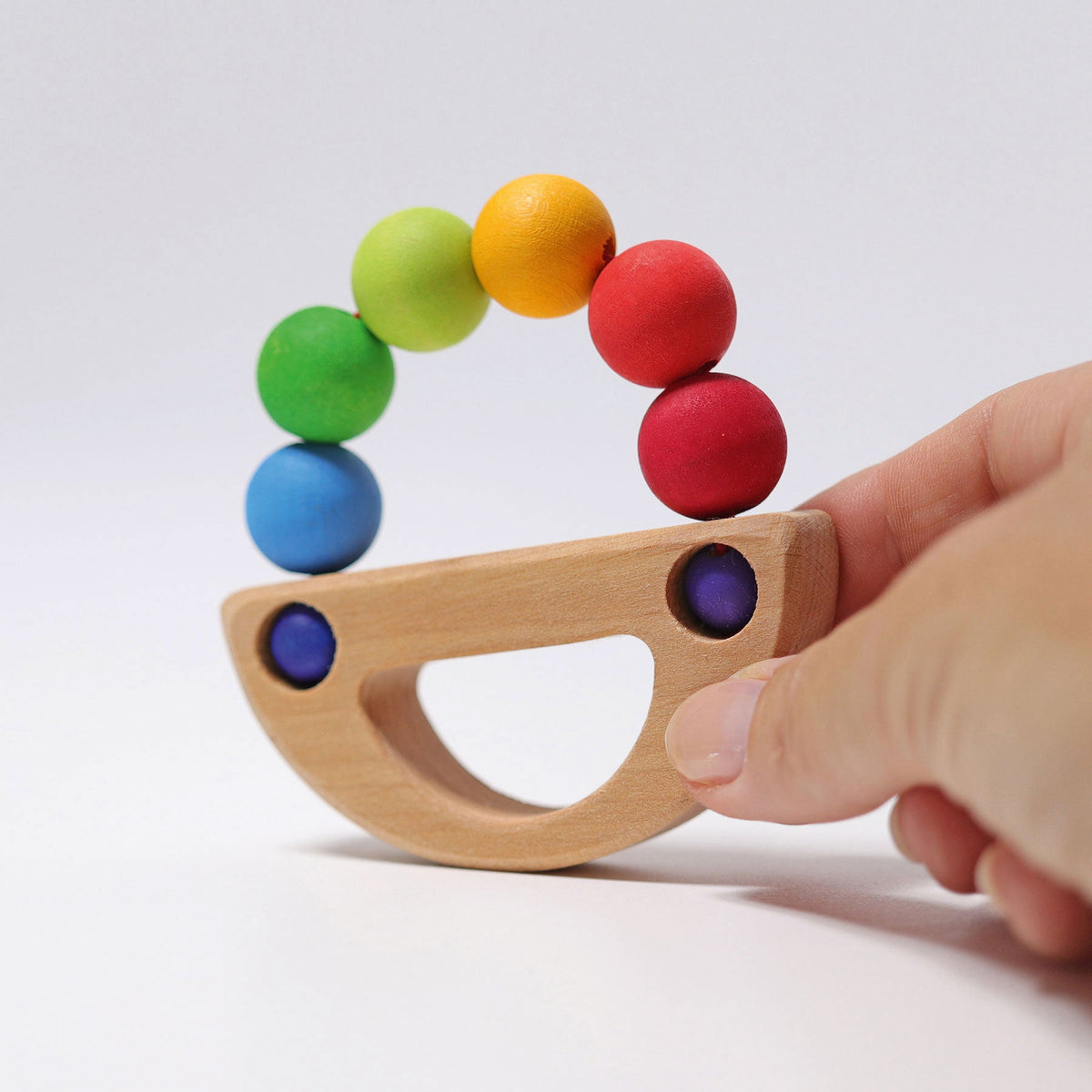 Grimm's - Regenboog Boot Grijpspeelgoed met Kralen