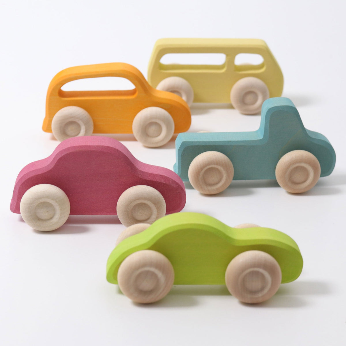 Grimm's - Houten Auto's Slimline – 5 stuks