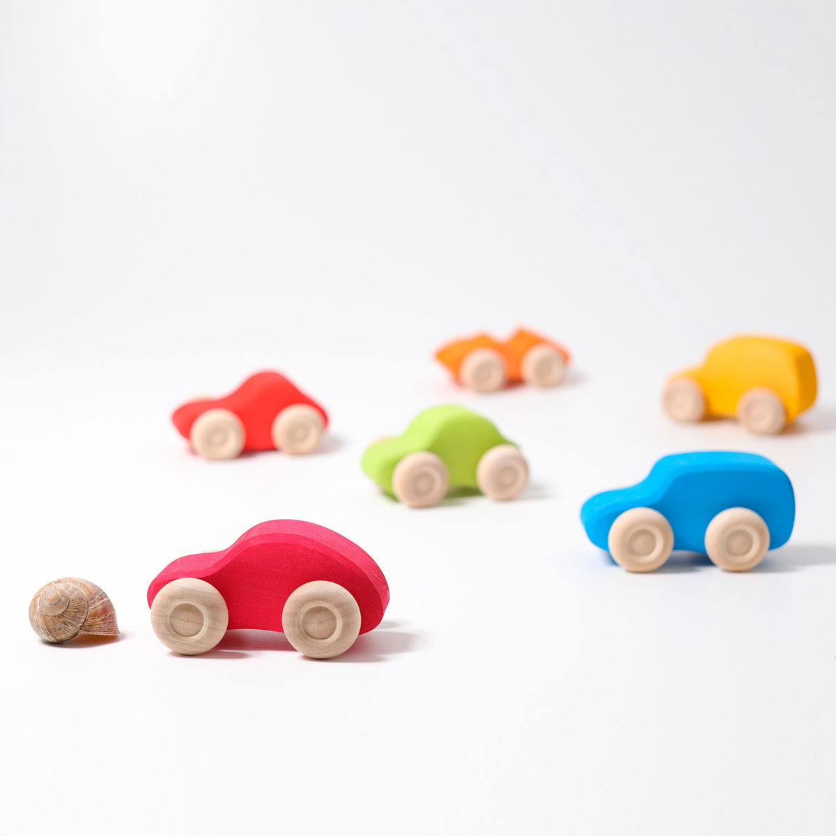 Grimm's - Gekleurde Houten Auto's – 6 stuks