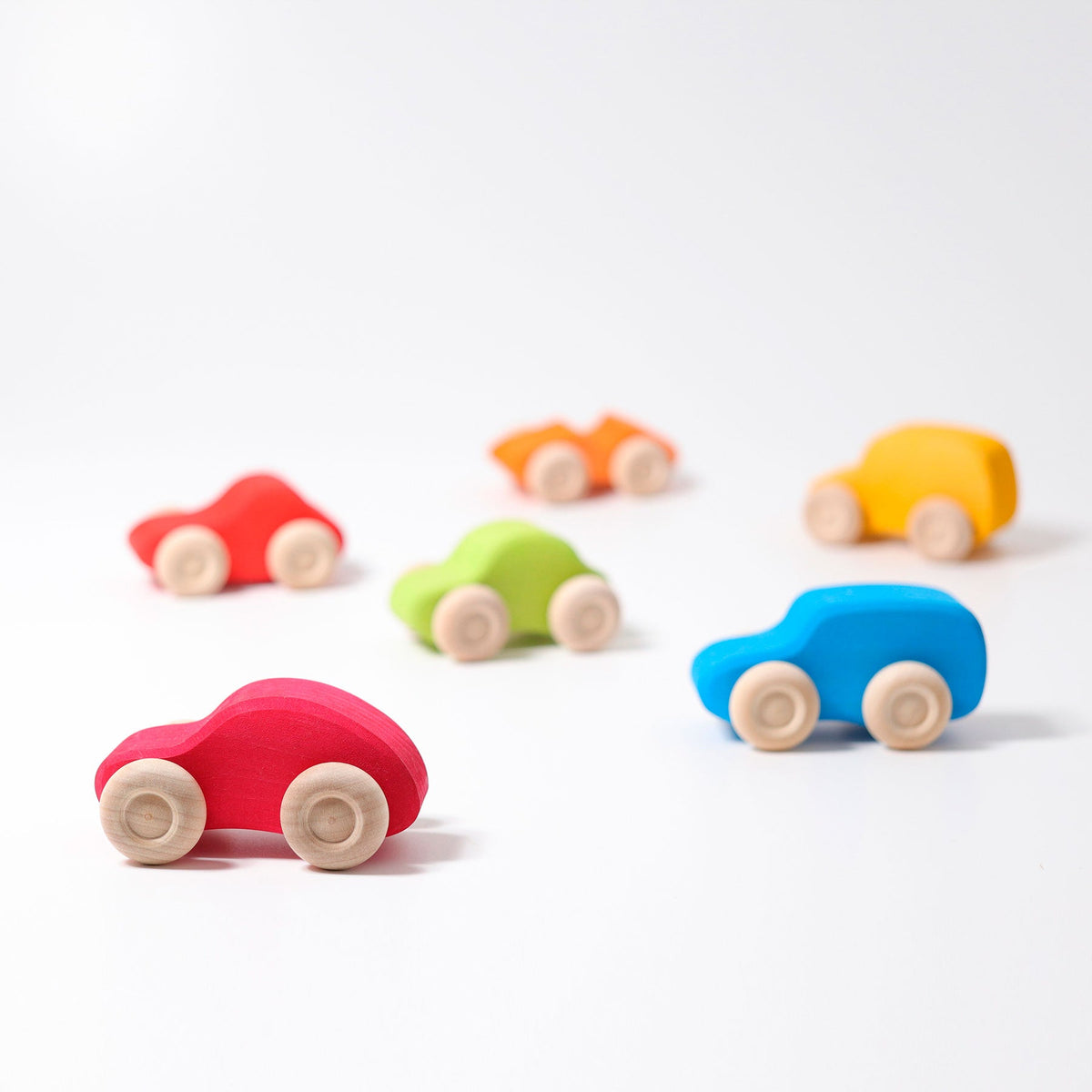 Grimm's - Gekleurde Houten Auto's – 6 stuks