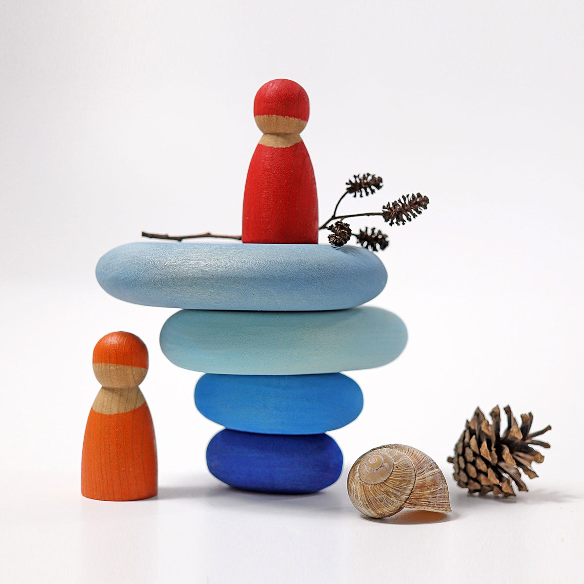 Grimm's - Rivier Kiezelstenen Blauw - 4 stuks