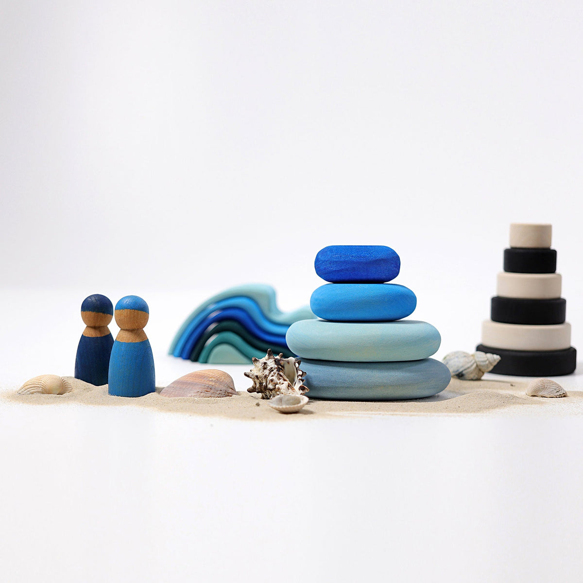 Grimm's - Rivier Kiezelstenen Blauw - 4 stuks