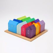 Grimm's - Huisjes 15-delig op houten frame