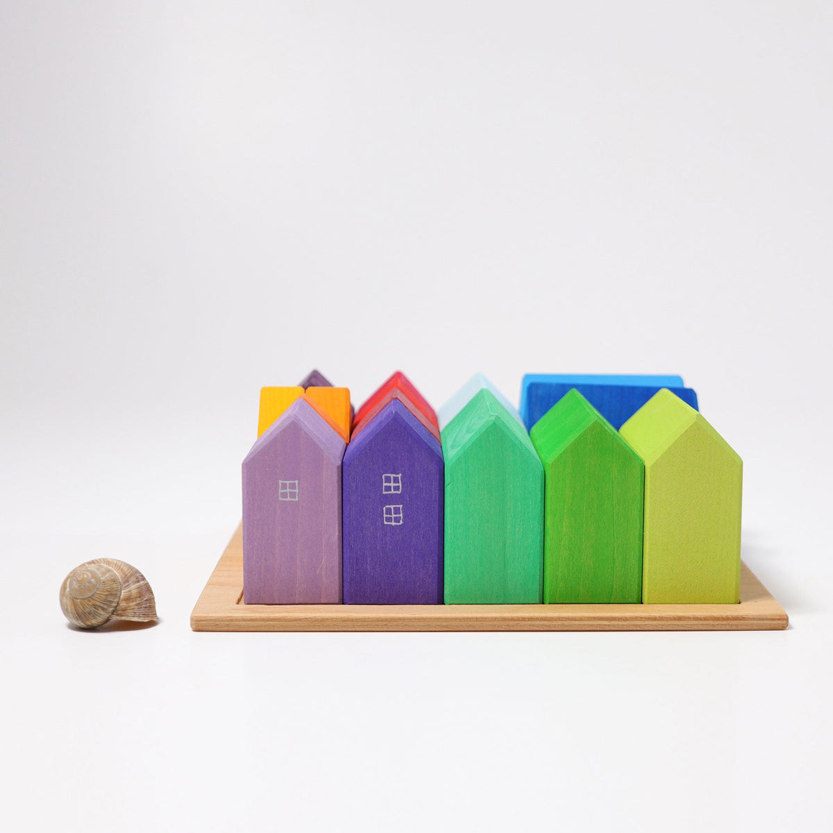 Grimm's - Huisjes 15-delig op houten frame
