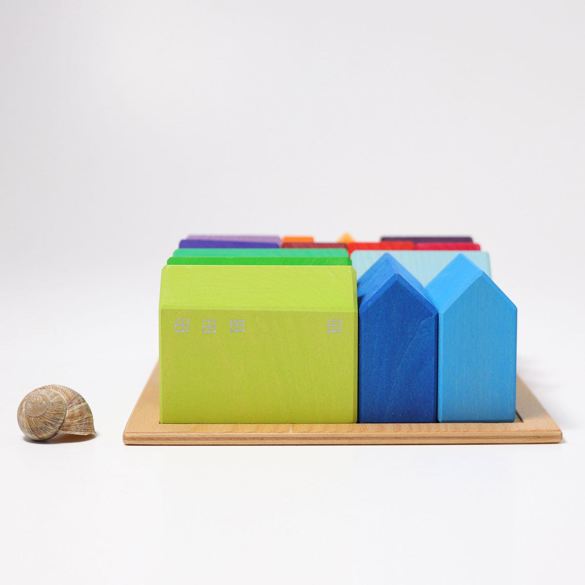 Grimm's - Huisjes 15-delig op houten frame
