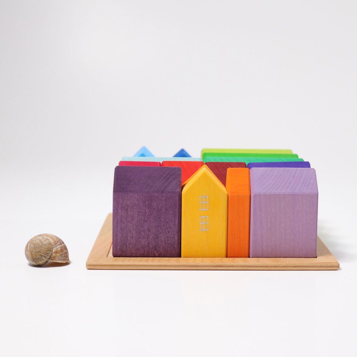 Grimm's - Huisjes 15-delig op houten frame