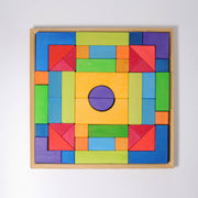 Grimm's - Bouwset 2 – 46 natuurkleurige blokken in houten frame