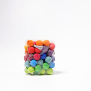 Grimm's - 60 Houten Rijgkralen Regenboog