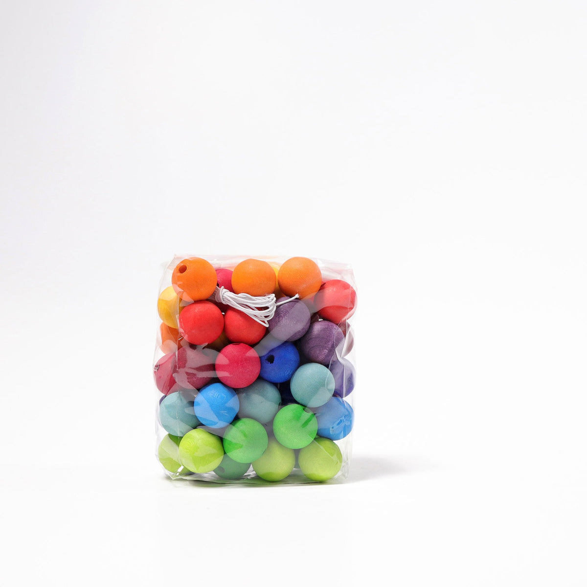 Grimm's - 60 Houten Rijgkralen Regenboog
