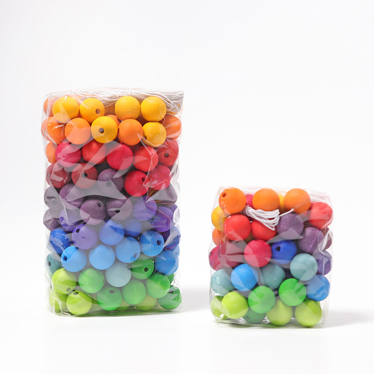 Grimm's - 180 Houten Rijgkralen in 12 Regenboogkleuren