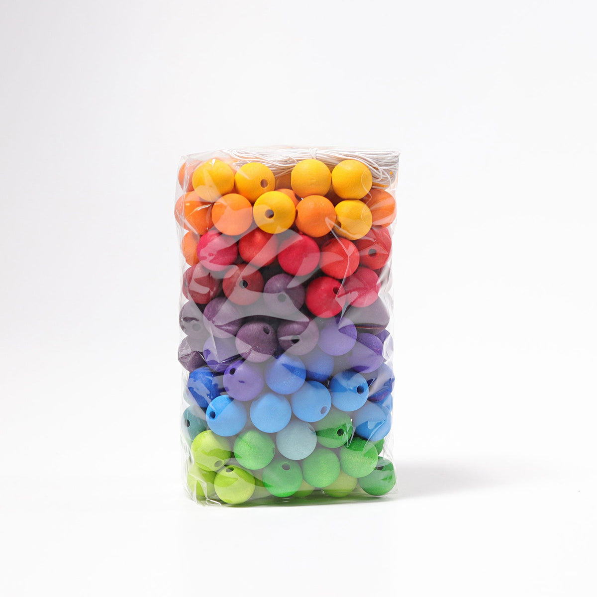 Grimm's - 180 Houten Rijgkralen in 12 Regenboogkleuren