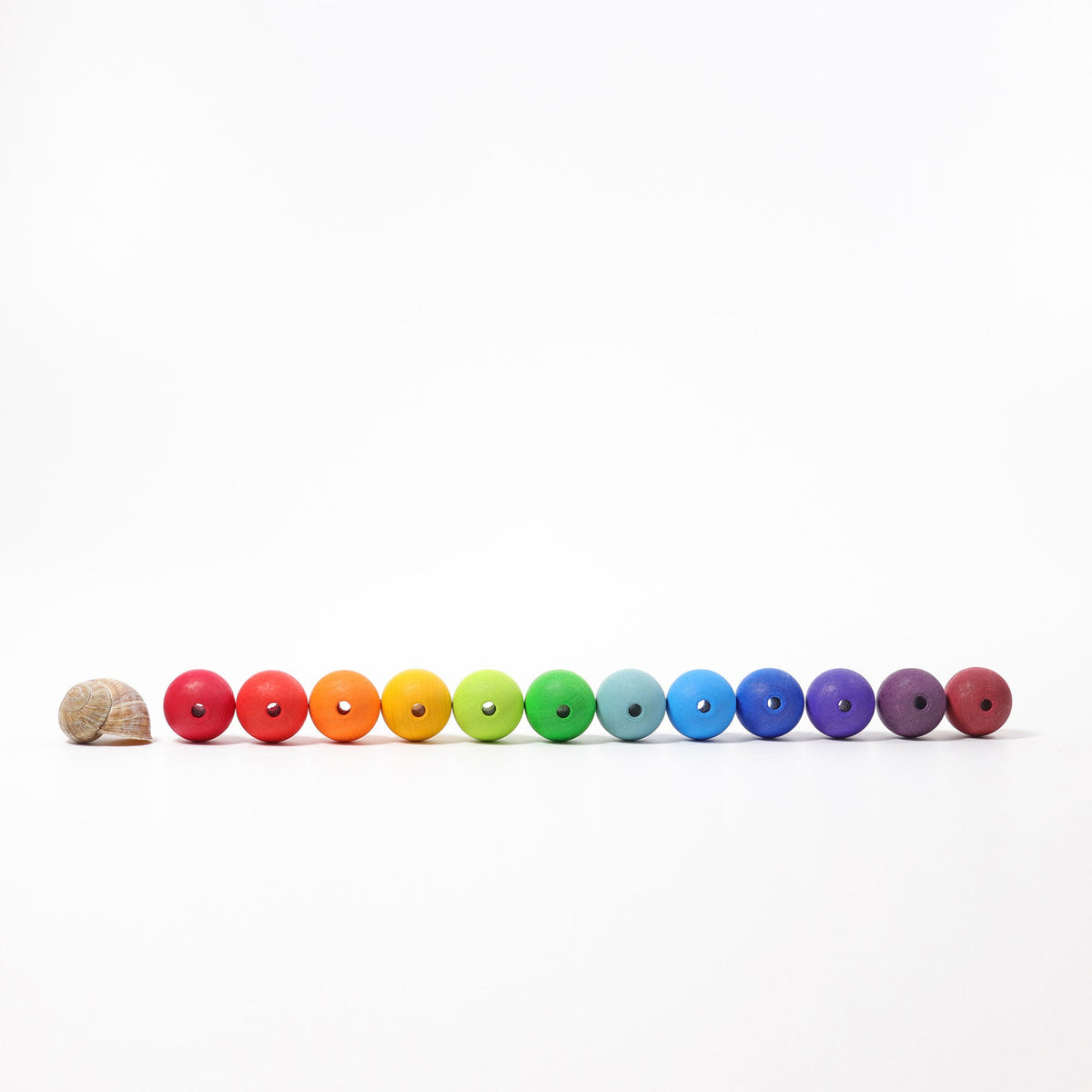 Grimm's - 36 Grote Houten Rijgkralen Regenboog