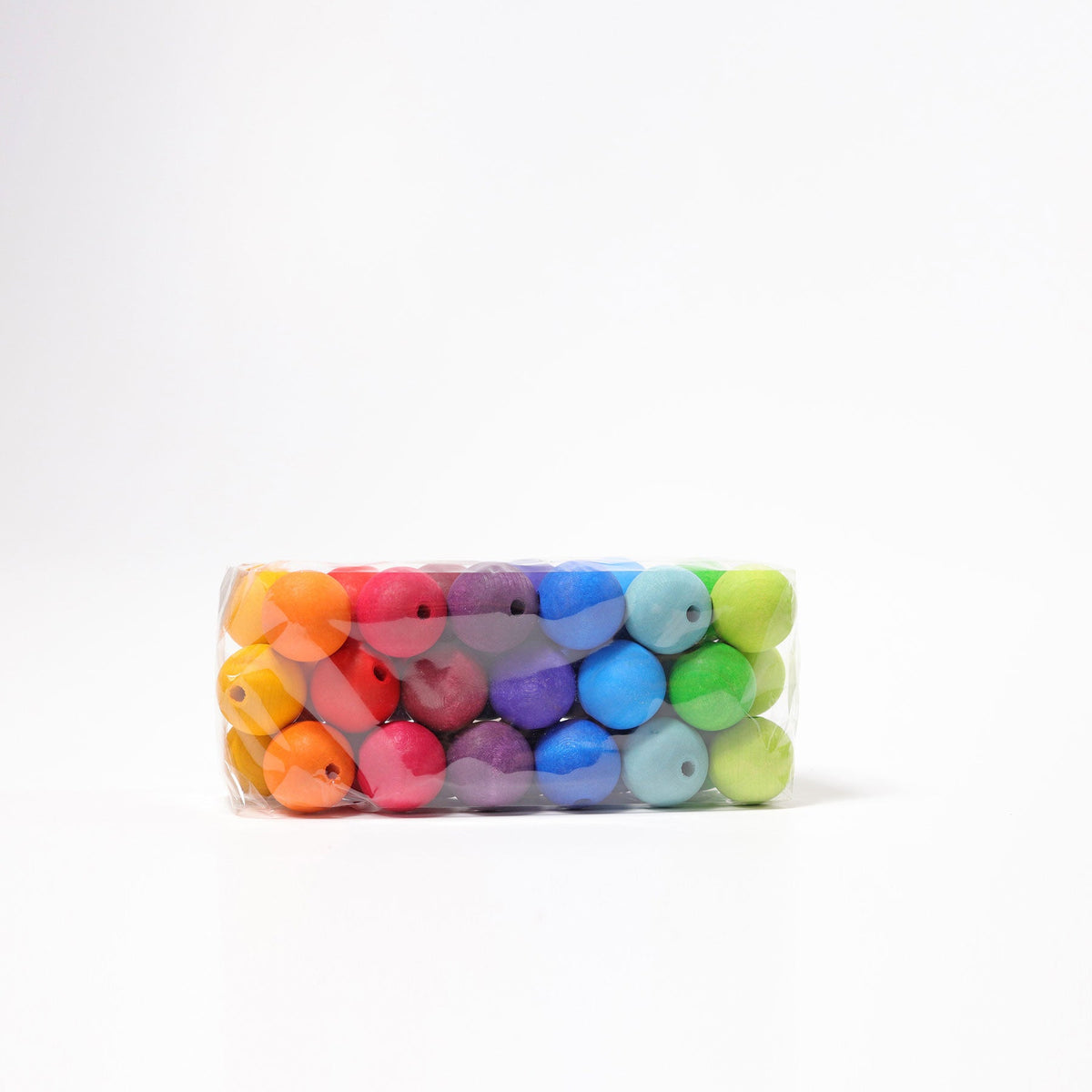 Grimm's - 36 Grote Houten Rijgkralen Regenboog