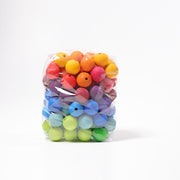 Grimm's - 96 Grote Houten Rijgkralen in 12 Regenboogkleuren