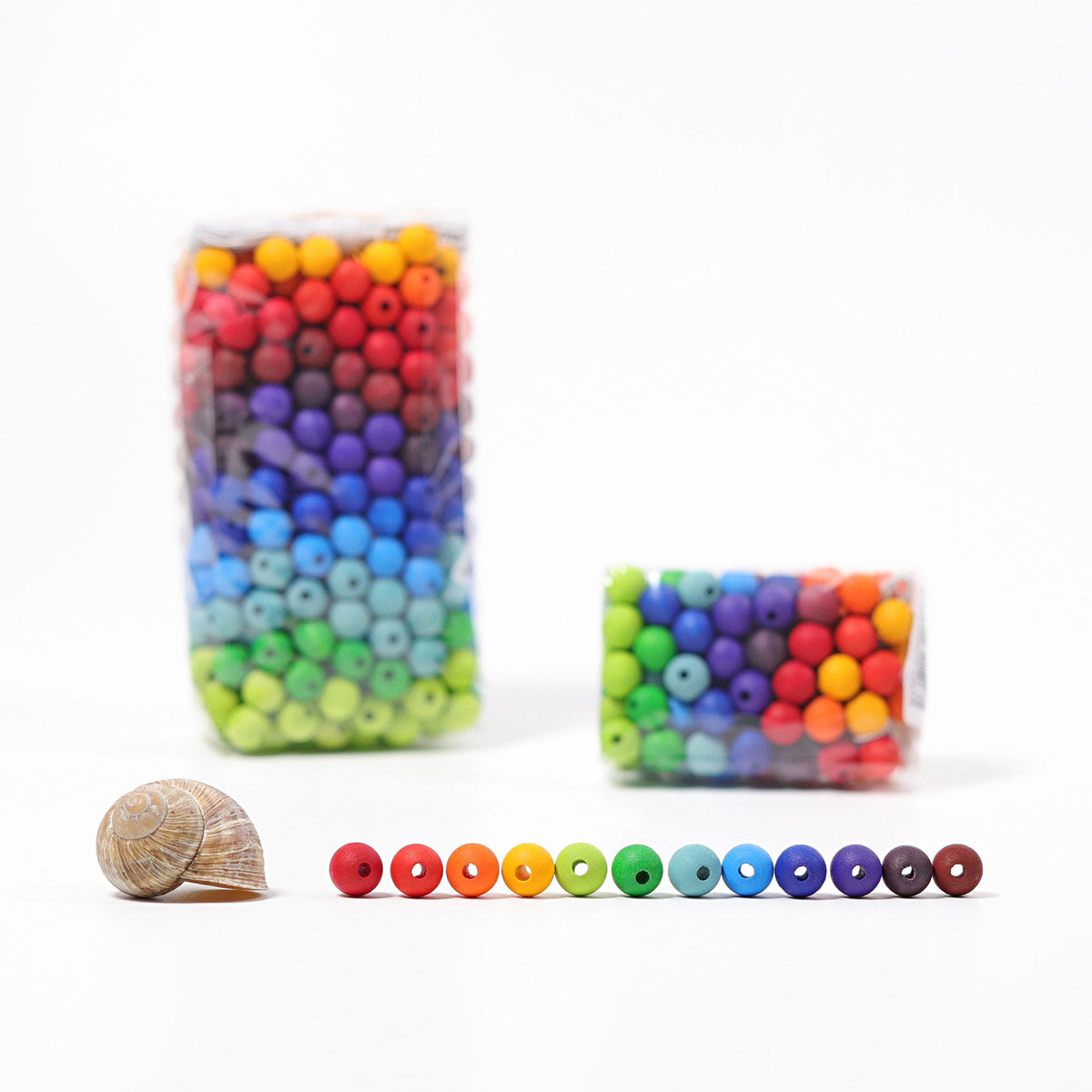 Grimm's - 480 Kleine Houten Rijgkralen in 12 Regenboogkleuren