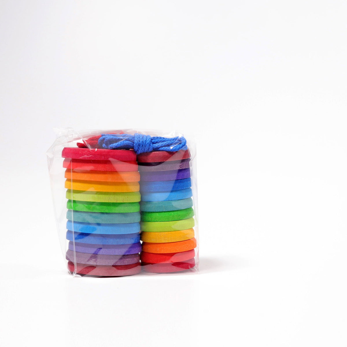 Grimm's - Houten rijgknopenset regenboog - 24 stuks