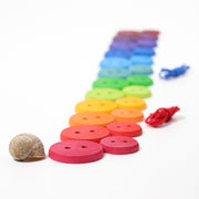 Grimm's - Houten rijgknopenset regenboog - 24 stuks