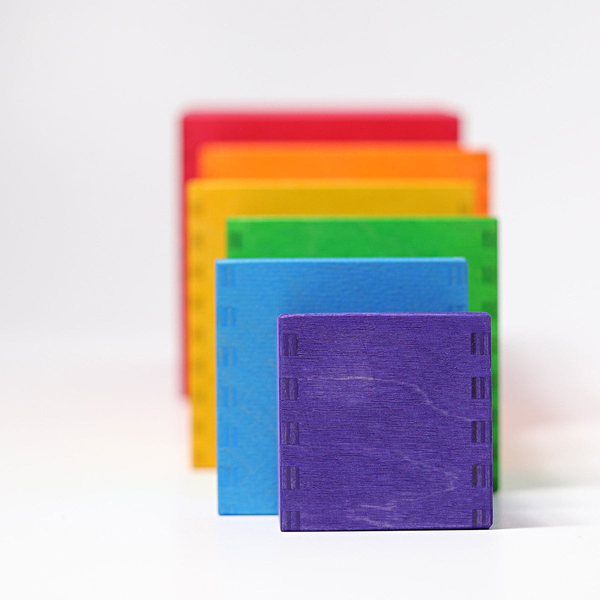 Grimm's - Grote Regenboog Kistensorteer Set - 6 Nestbare Dozen