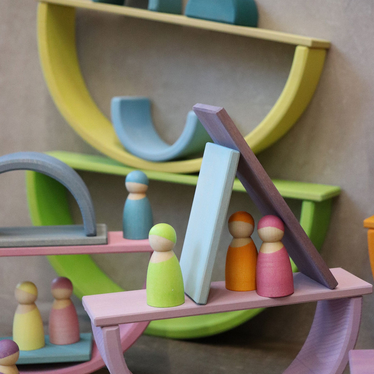 Grimm's - Bouwplanken Pastel – 11 delen