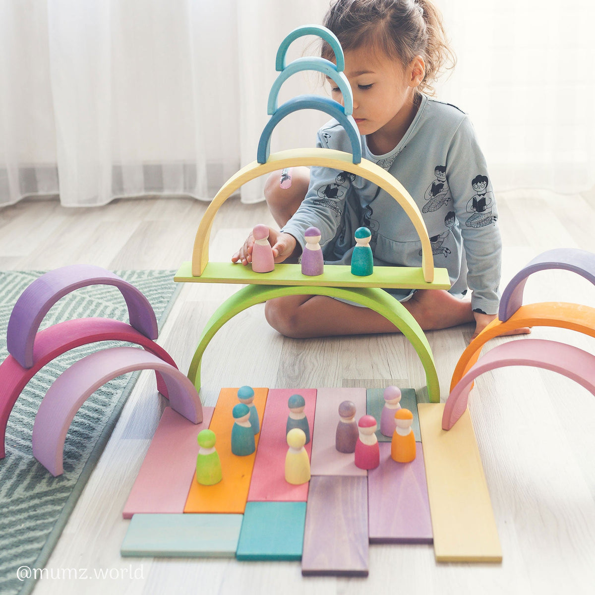 Grimm's - Bouwplanken Pastel – 11 delen