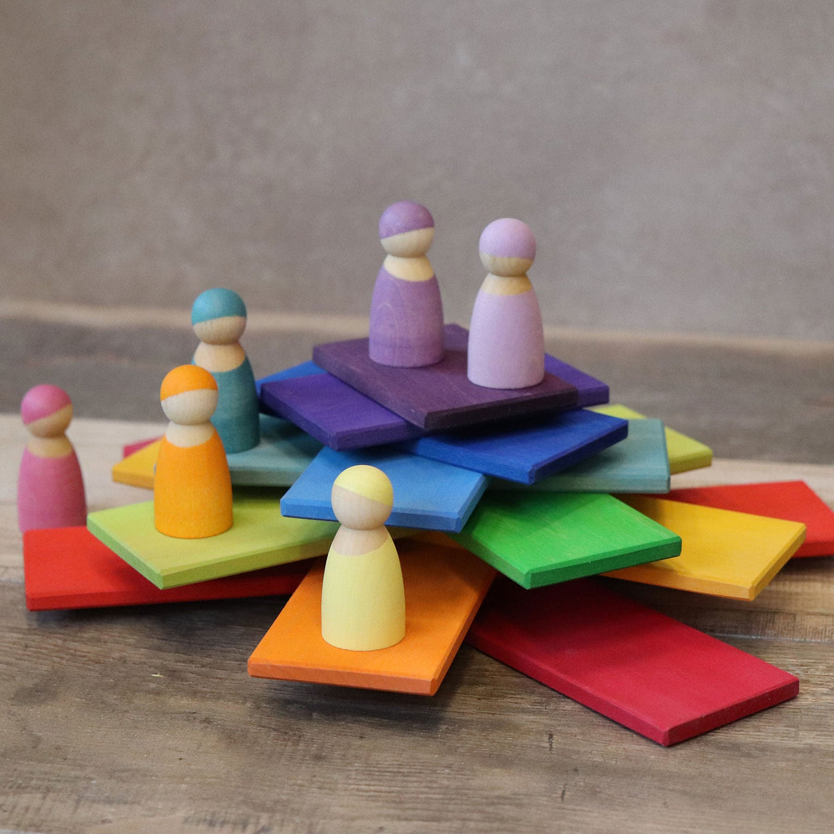 Grimm's - Regenboog Bouwplanken – 11 stuks