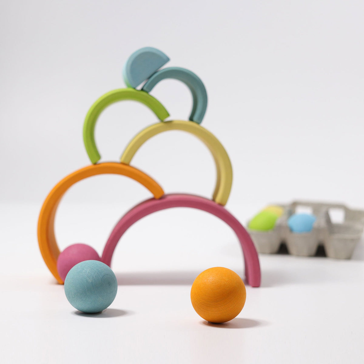 Grimm's - Regenboog Pastel - 6-delig