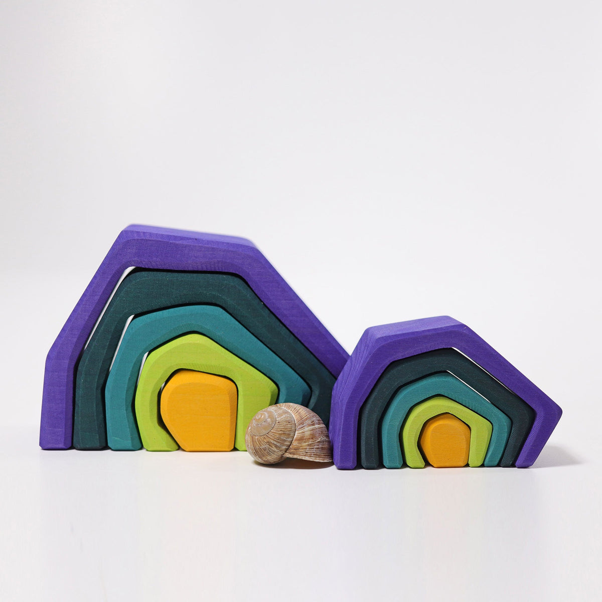 Grimm's - Kleine Aarde – 5-delig houten stapel- en bouwspeelgoed