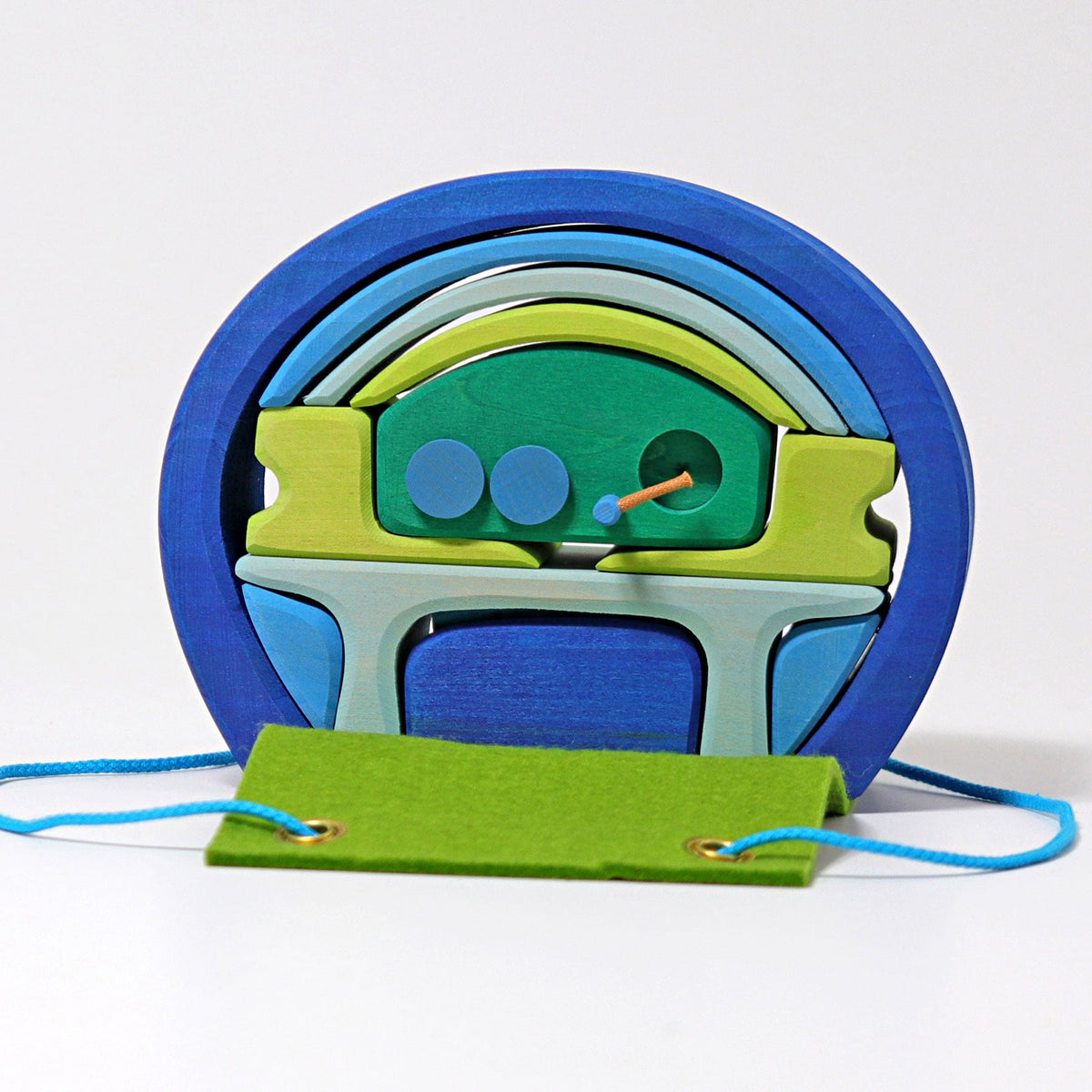 Grimm's - Blauw-groen mobiel poppenhuis to-go