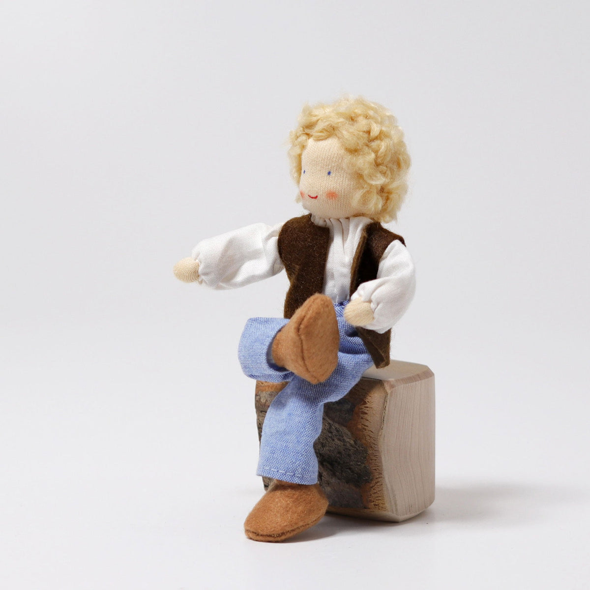 Grimm's - Buigpop Meneer Linde – flexibel stoffen popje 14 cm
