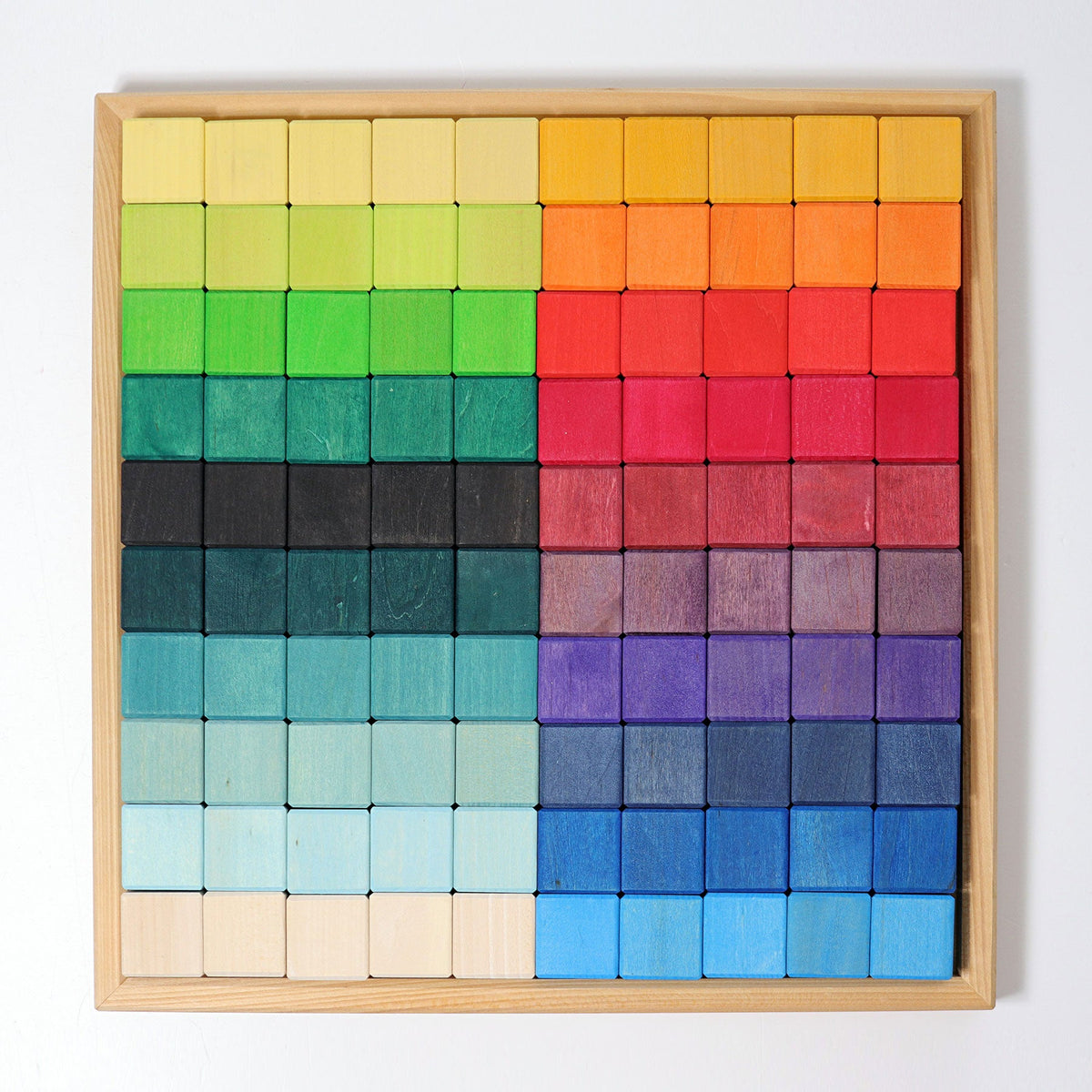 Grimm's - Groot Mozaïek – 100 bouwblokken in houten frame