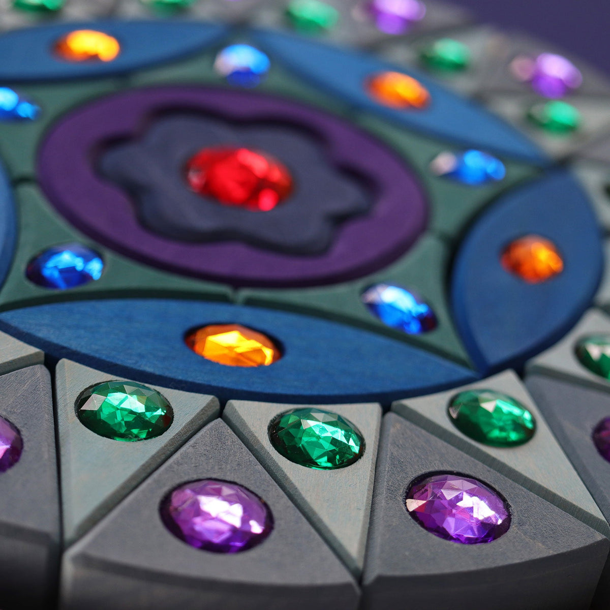 Grimm's - Klein Glitter Mandala – 44 houten blokjes en acryl steentjes