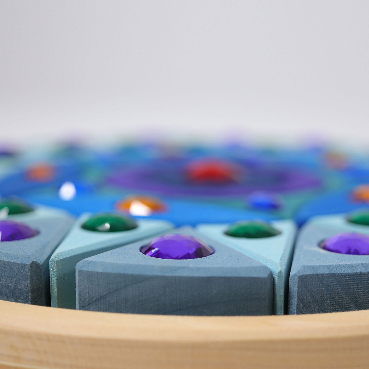 Grimm's - Klein Glitter Mandala – 44 houten blokjes en acryl steentjes