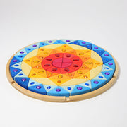 Grimm's - Glitter Mandala Zon – 76 houten blokken en glitterstenen