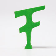 Grimm's - Houten letter F op standaard (antroposofisch gekleurd)