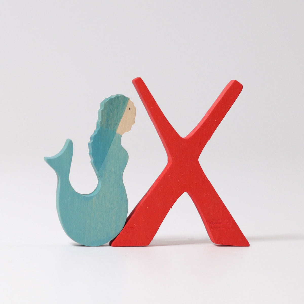 Grimm's - Houten letter X gekleurd - anthroposofisch
