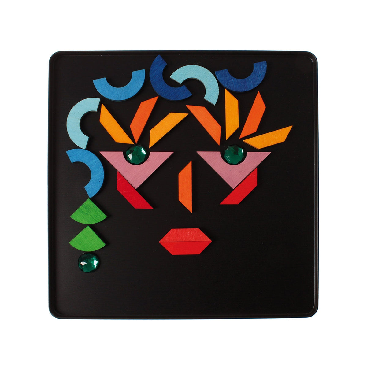 Grimm's - Magnetisch Puzzelspel Driehoek Vierkant Cirkel met Glitterstenen