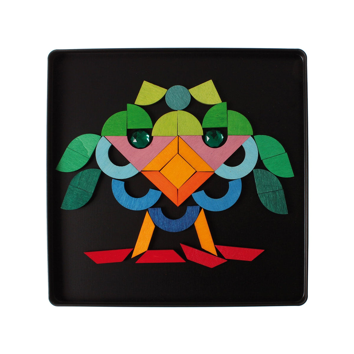 Grimm's - Magnetisch Puzzelspel Driehoek Vierkant Cirkel met Glitterstenen