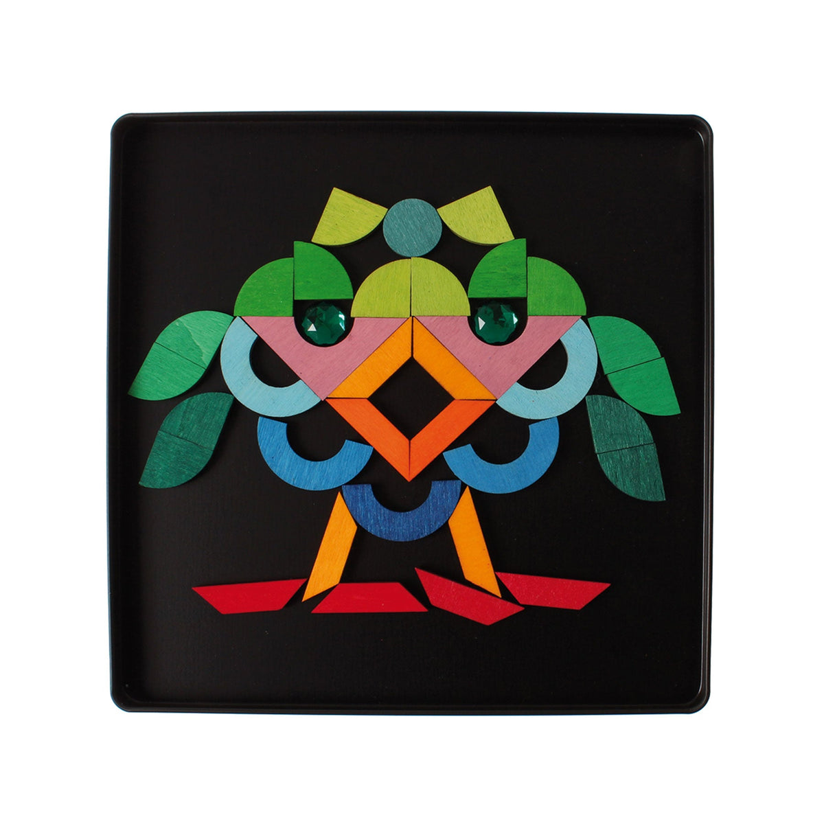 Grimm's - Magnetisch Puzzelspel Driehoek Vierkant Cirkel met Glitterstenen