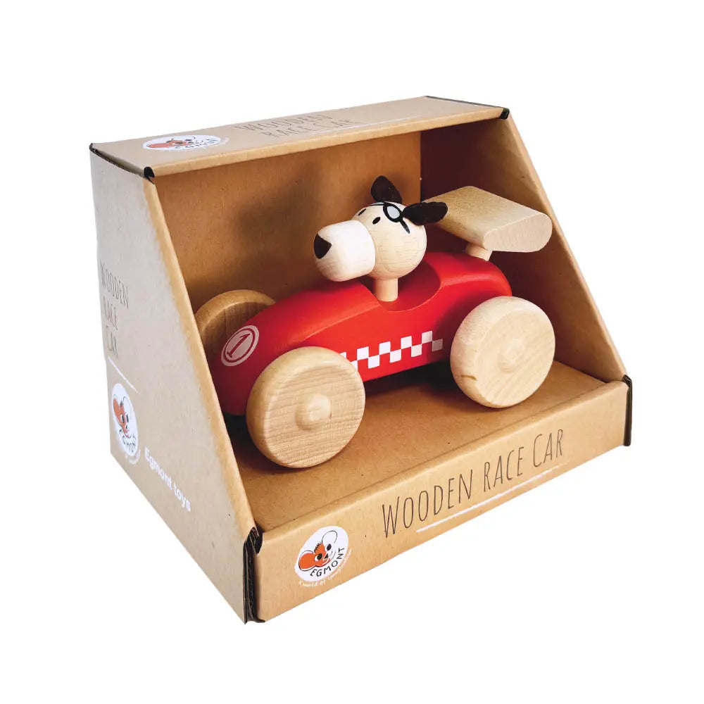 Egmont Toys - Houten raceauto met hond als bestuurder