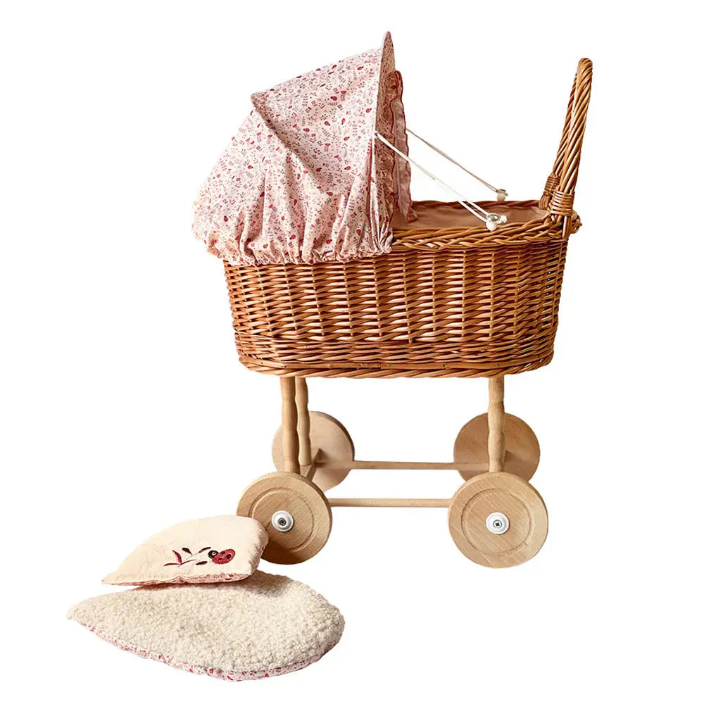 Egmont Toys - Rieten poppenwagen lieveheersbeestje
