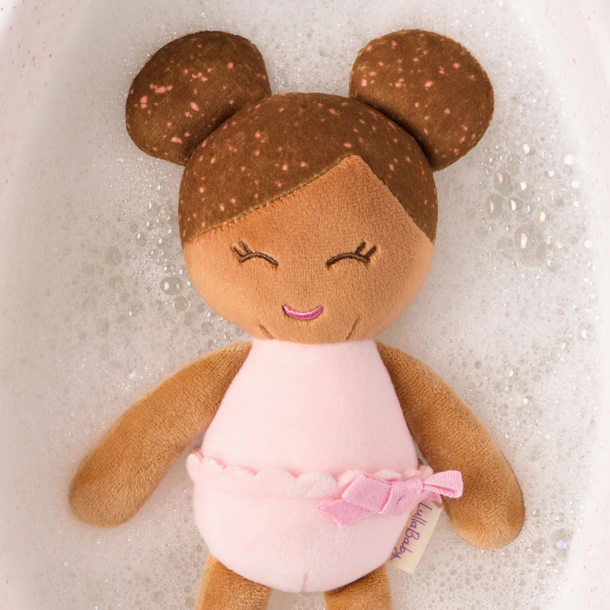 LullaBaby - Knuffelbadpop met bruin haar