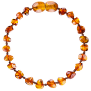 Barnsteen kinder armbandje - cognac (16 cm)